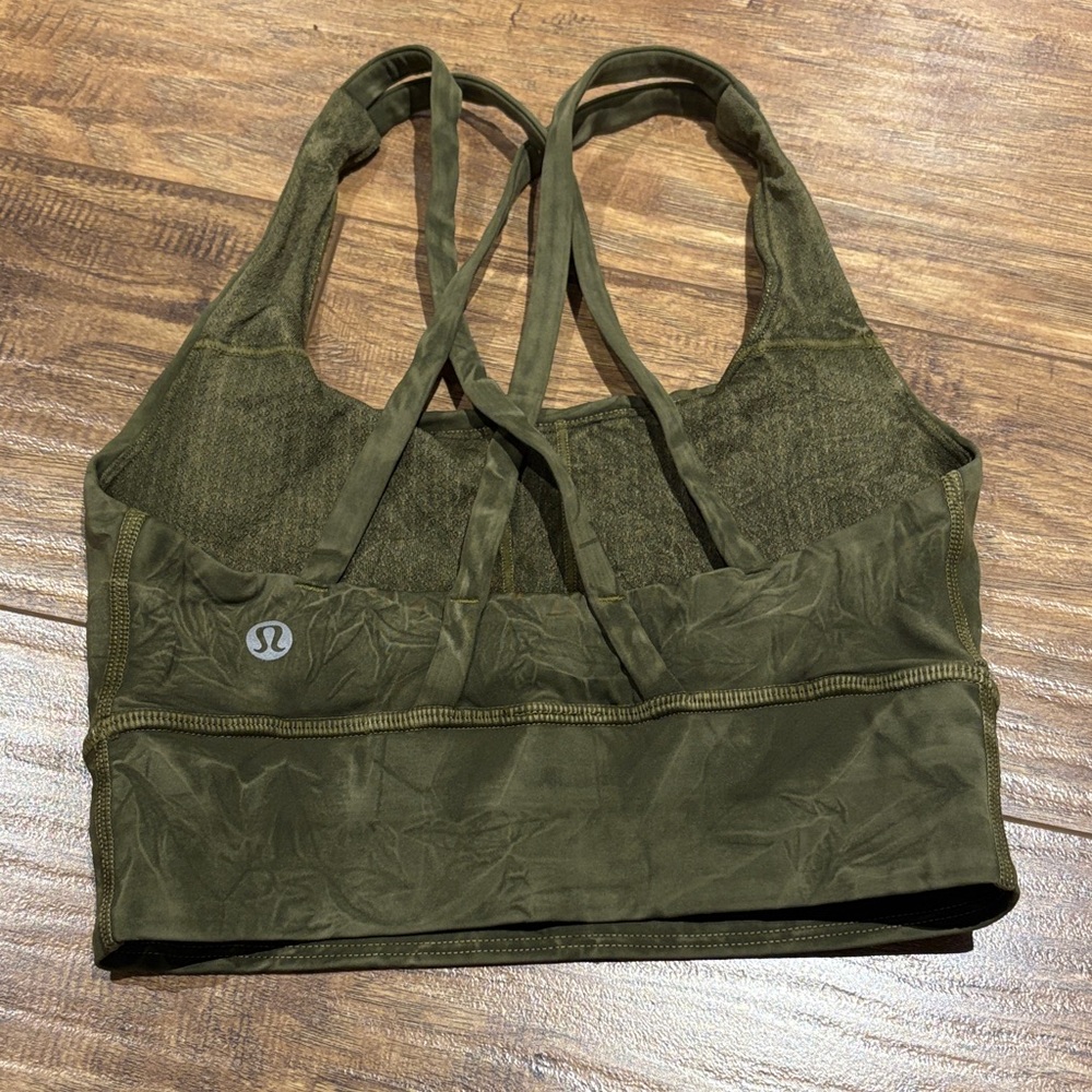 lululemon athletica Forest Green patterned Sports Bra